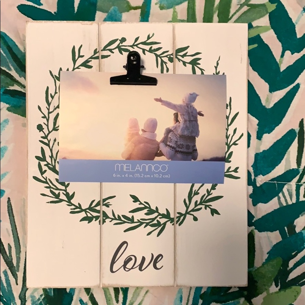 Wood love picture frame